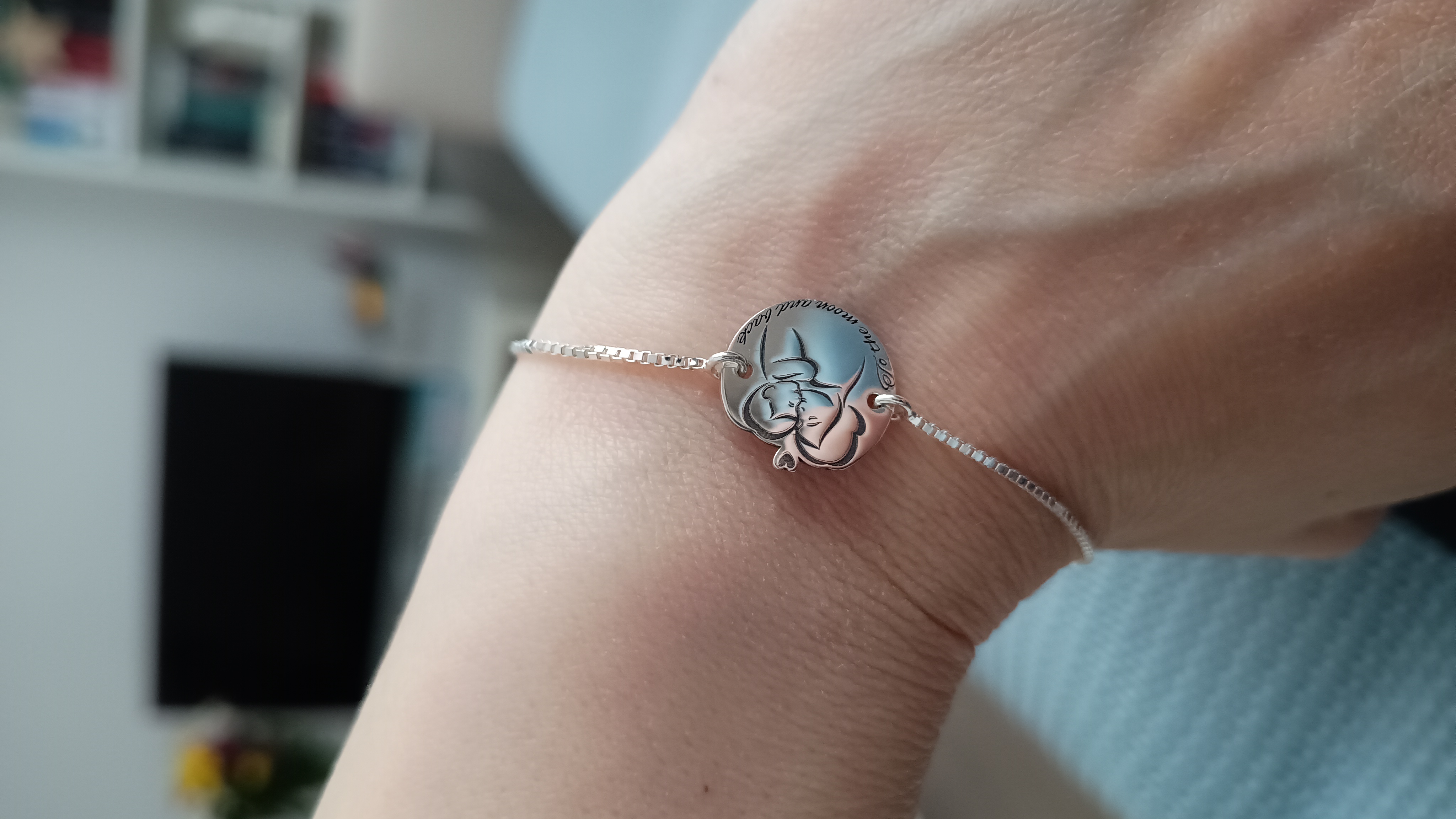 Recenzie Bratara personalizata mama si pui - Mereu langa tine - Lantisor glisant ajustabil - Argint 925 - ANDREEA P.