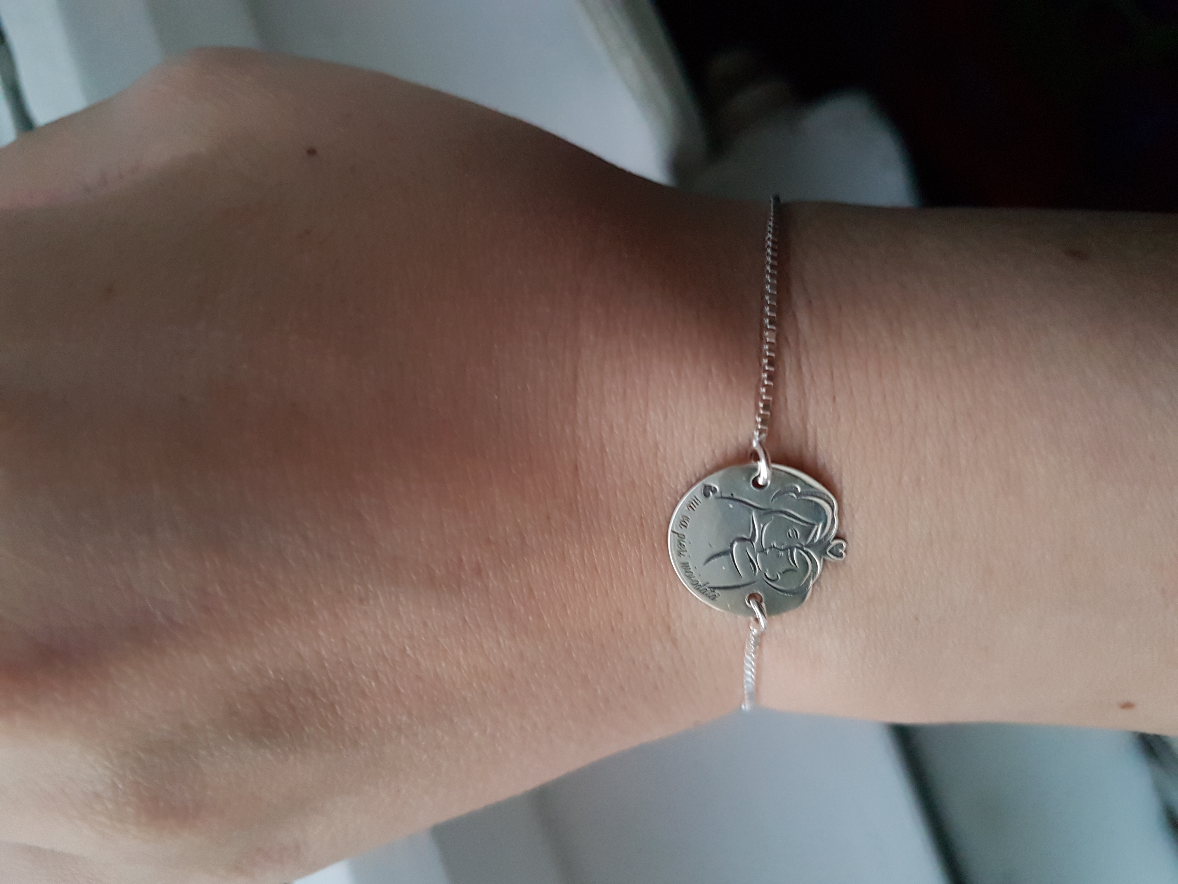 Recenzie Bratara personalizata mama si pui - Mereu langa tine - Lantisor glisant ajustabil - Argint 925 - Dragan C.