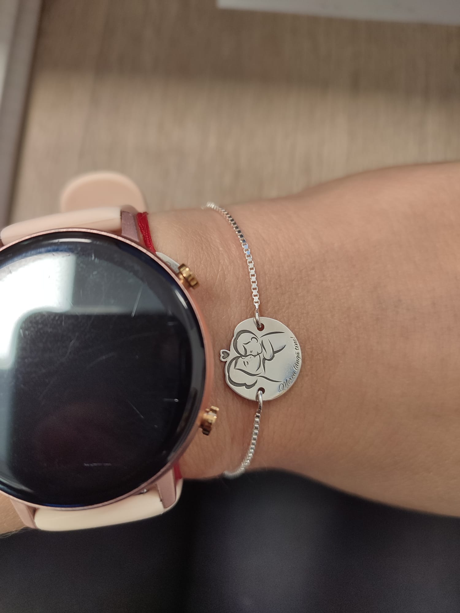 Recenzie Bratara personalizata mama si pui - Mereu langa tine - Lantisor glisant ajustabil - Argint 925 - Elena J.