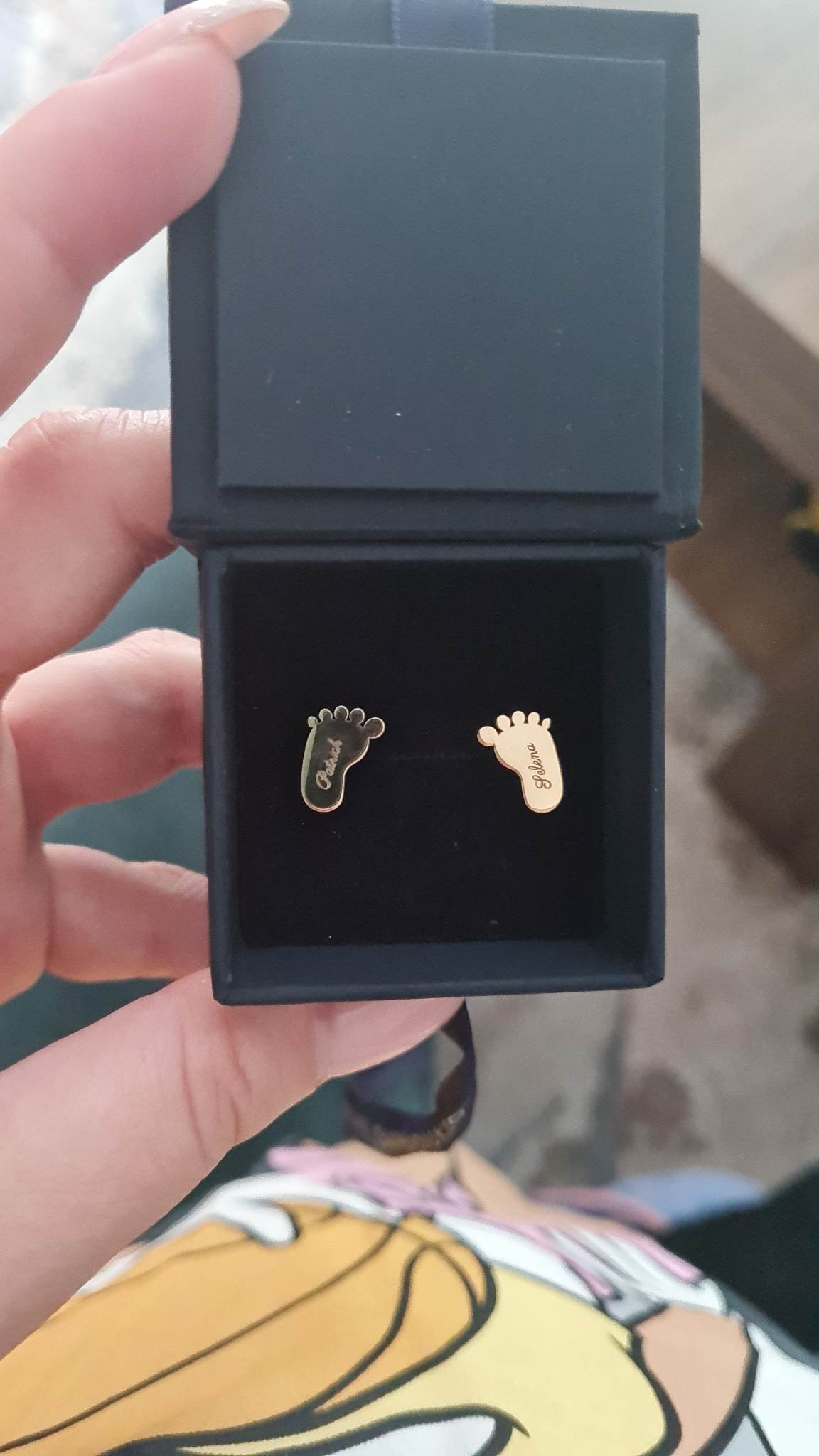 Recenzie Cercei personalizati - Talpi bebe - Argint 925 placat cu Aur Galben 18K  - Inchidere surub - Andreea L.