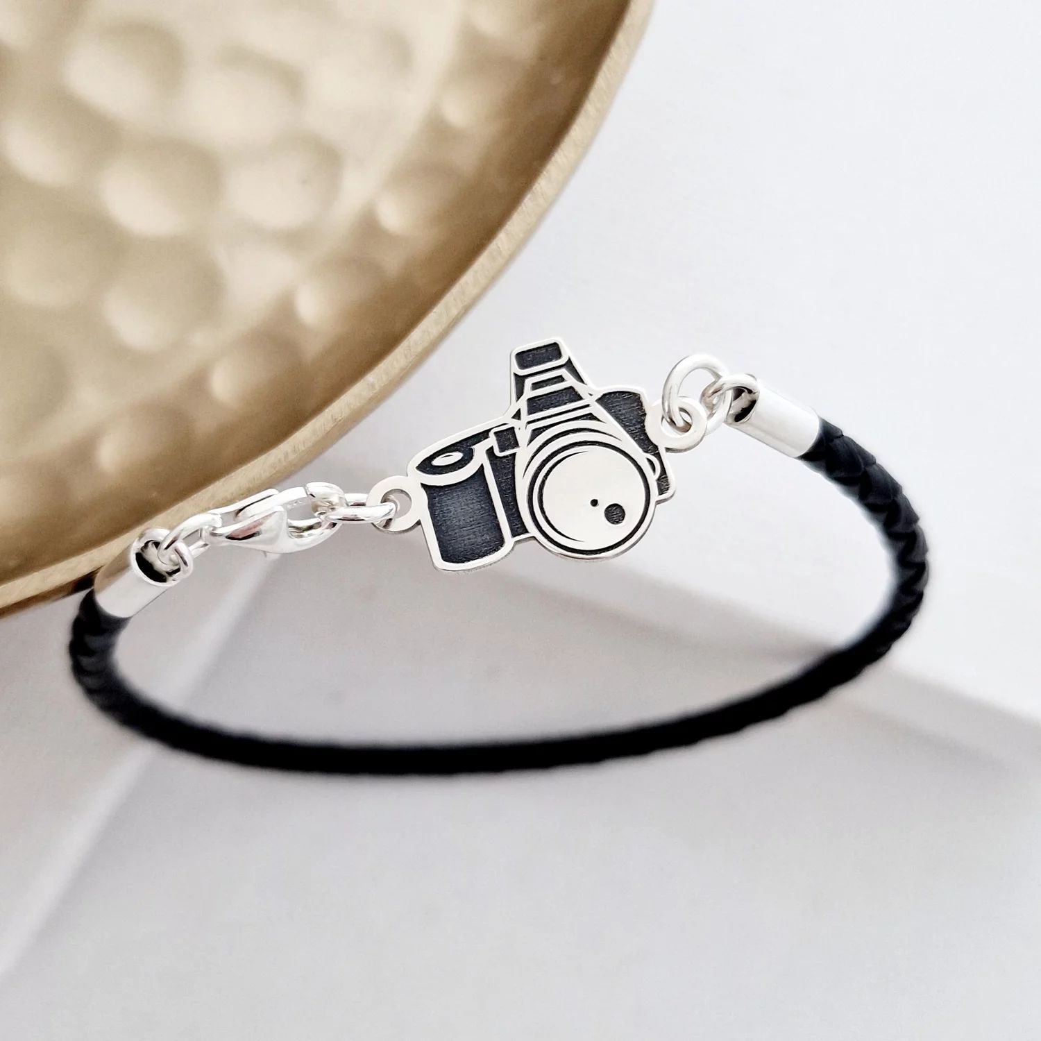 Bratara Aparat foto - Argint 925, piele