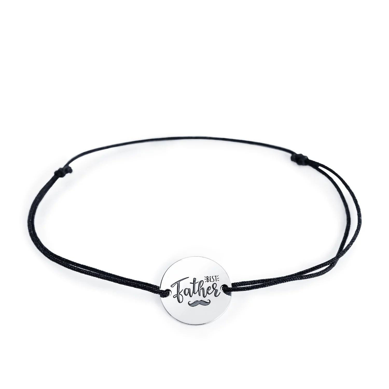 Bratara Best father - Argint 925, snur negru
