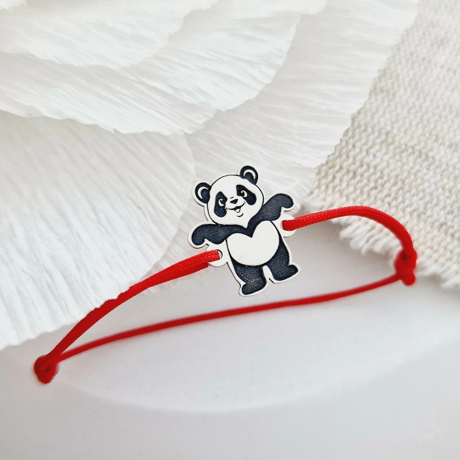 Bratara Panda - Argint 925, snur