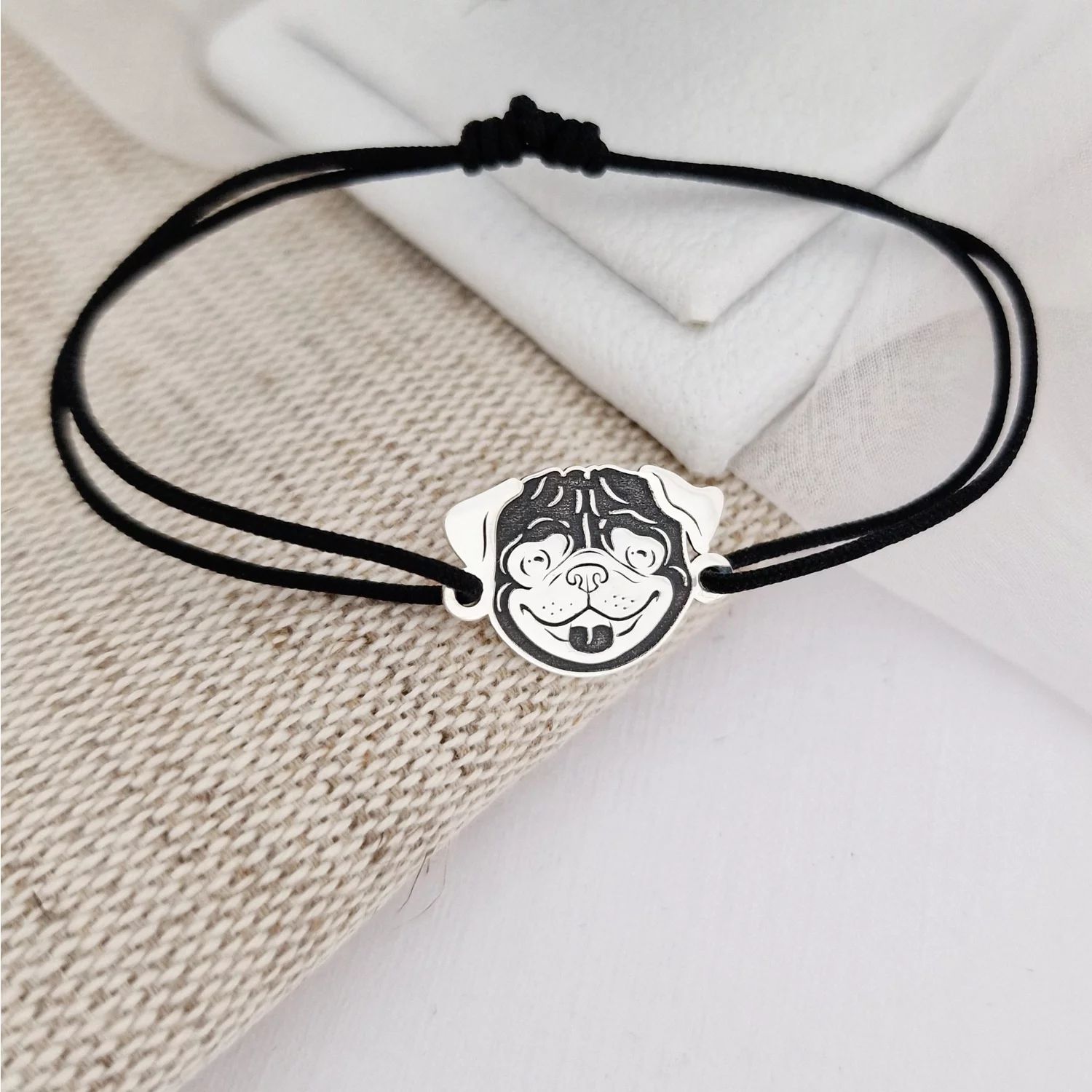 Bratara Pug - Argint 925, snur