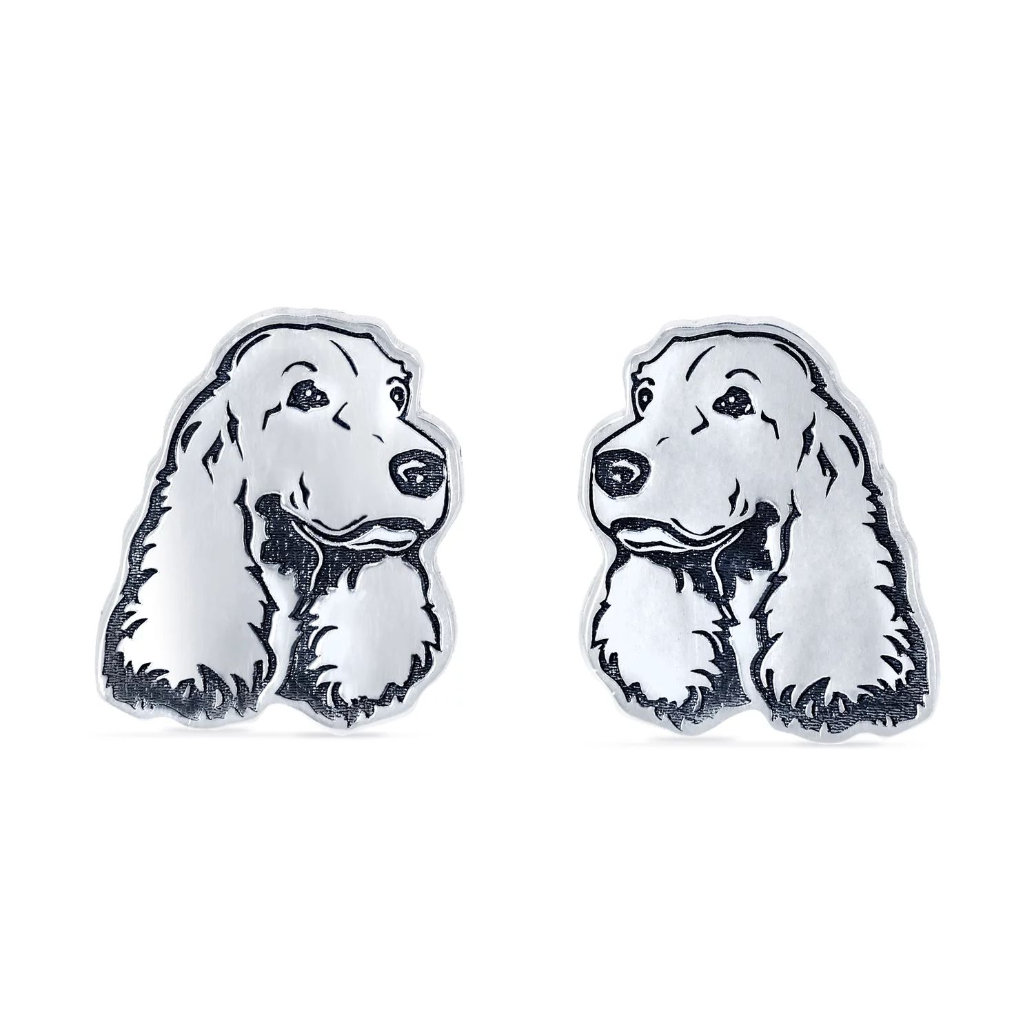 Cercei Cocker Spaniel - Argint 925 - inchidere surub - Imagine 1