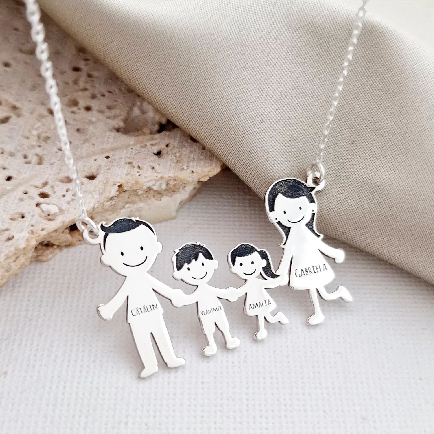 Lantisor Familie - 4 Membri - Argint 925