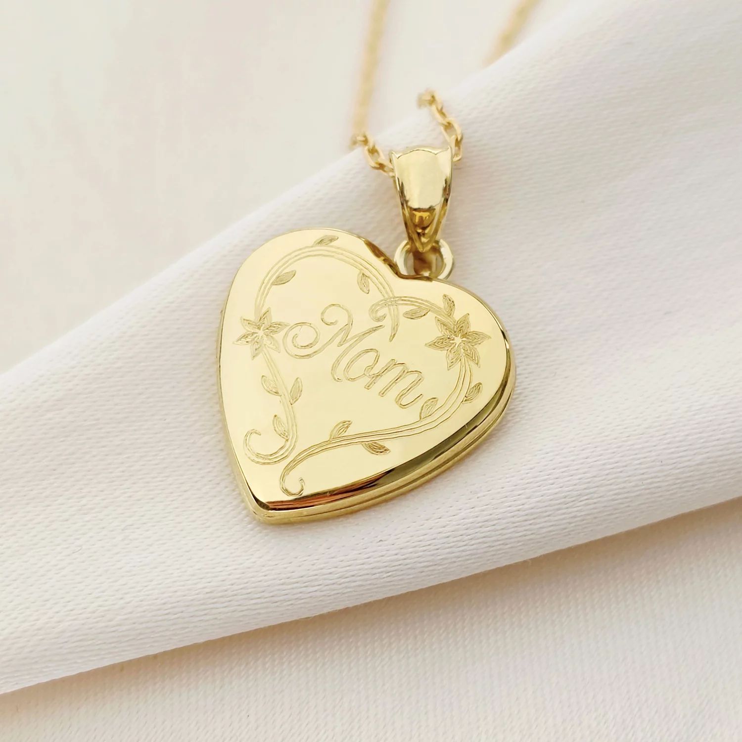 Medalion inima cu poze in interior - Elegant Mom - Argint 925 placat cu Aur Galben 18K
