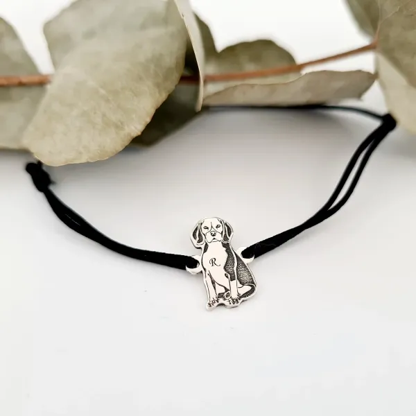 Bratara Beagle - Argint 925, snur reglabil