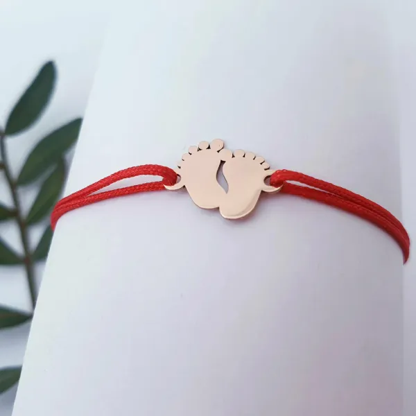 Bratara picioruse - Aur Roz 14k - snur reglabil bebe