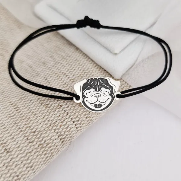Bratara Pug - Argint 925, snur