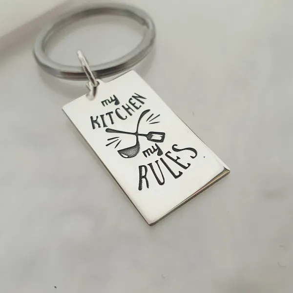 Breloc personalizat - Bucatar sef  - Argint 925 - inel otel inoxidabil