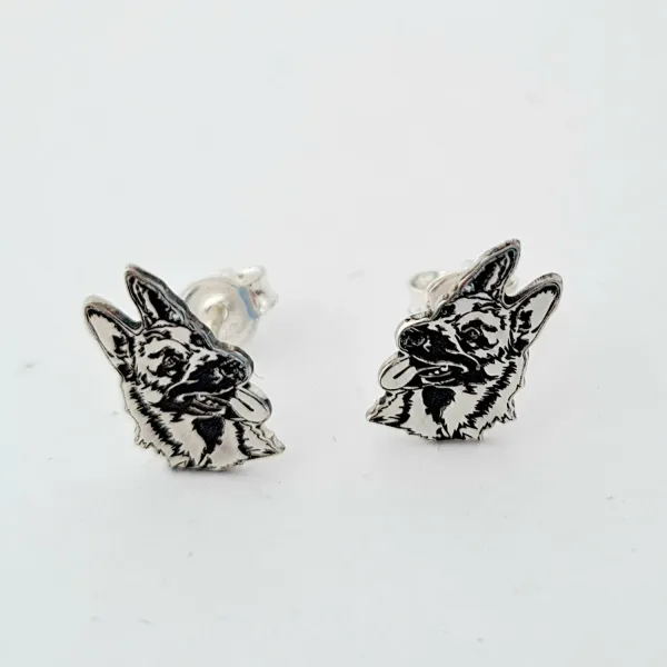 Cercei personalizati - Ciobanesc Malinois - Argint 925 - inchidere surub