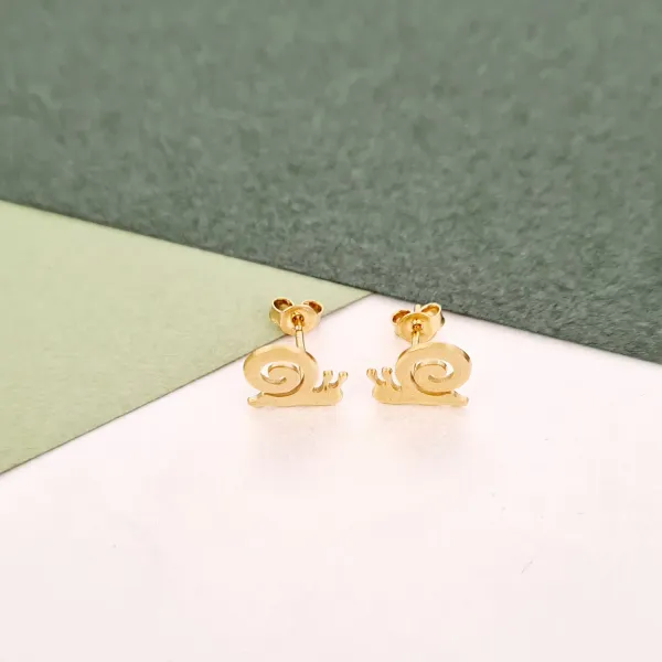 Cercei personalizati - Melc melc codobelc - Argint 925 placat cu Aur Galben 18K - Inchidere surub