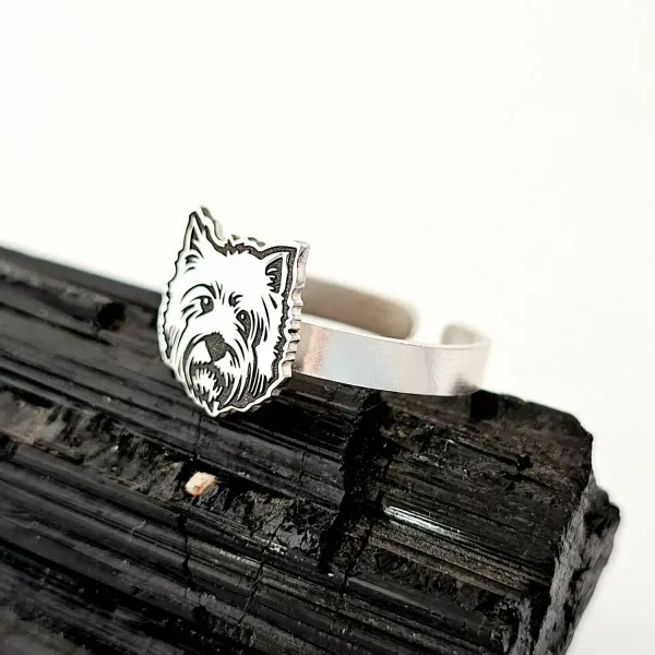 Inel personalizat - Cap de Westie - Argint 925