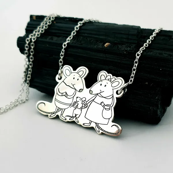 Lantisor personalizat - Familia Soricel - Argint 925