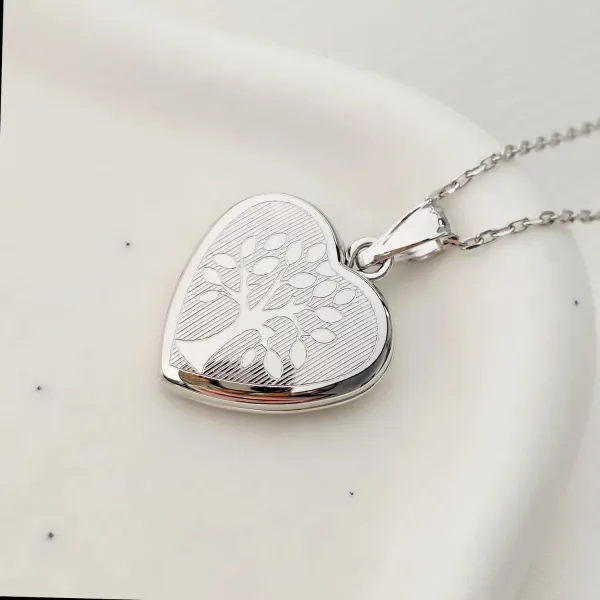 Medalion inima cu poze in interior - Tree of Love - Argint 925