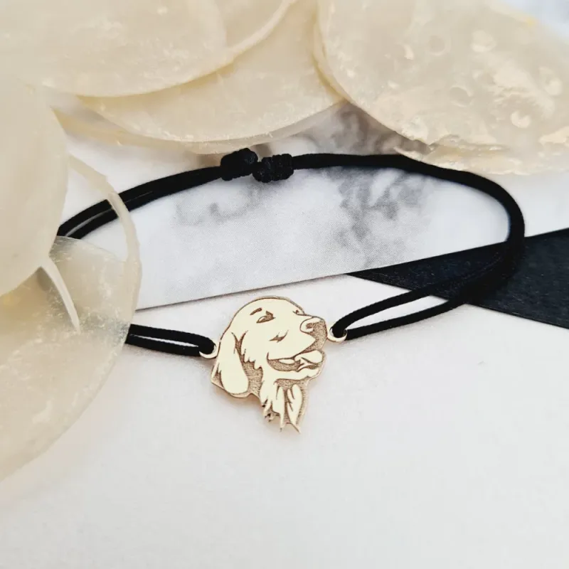 Bratara Golden Retriever - Aur Galben 14K - Snur reglabil, diverse culori picture - 5