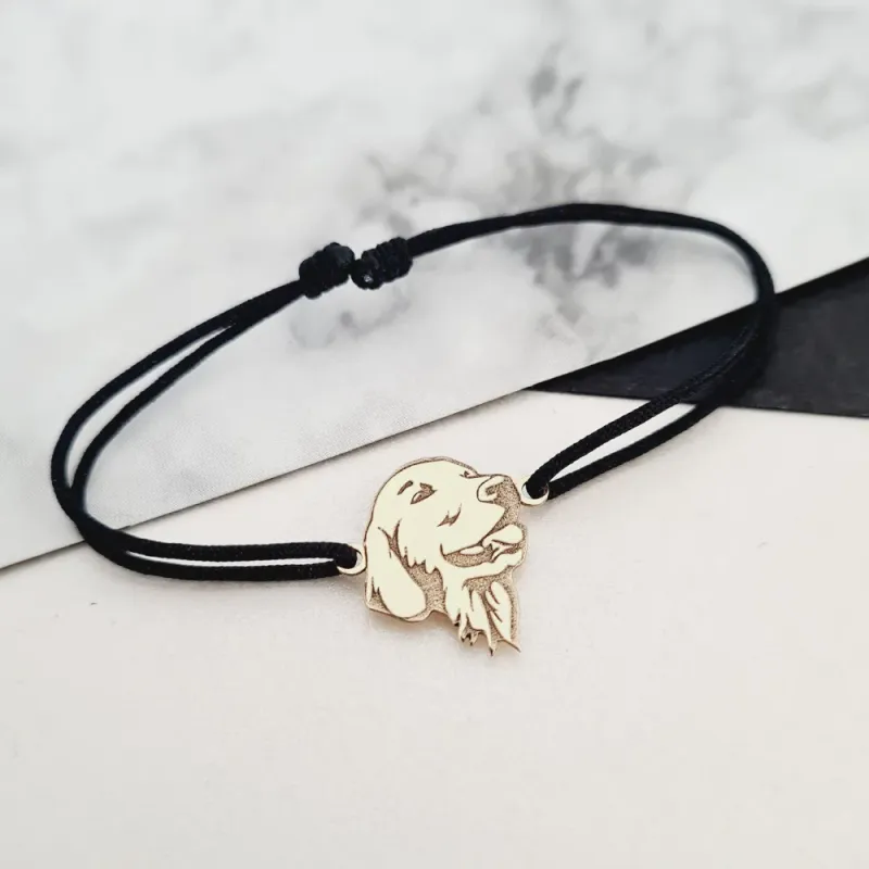 Bratara Golden Retriever - Aur Galben 14K - Snur reglabil, diverse culori picture - 6