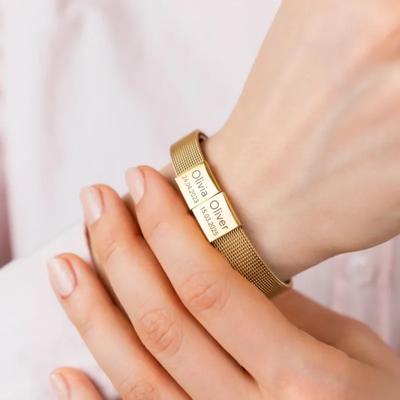 Bratara Moment - Banda metalica & elemente personalizate - Otel Inoxidabil 316L picture - 5