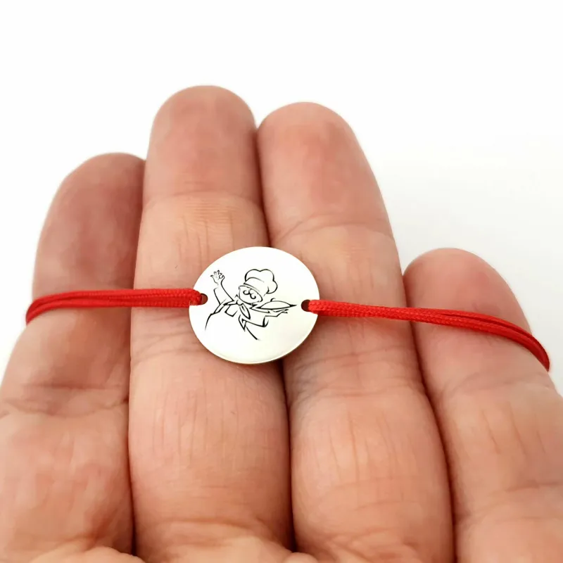 Bratara personalizata - Bucatar Master Chef - banut de 15 mm - Argint 925 - snur reglabil picture - 6