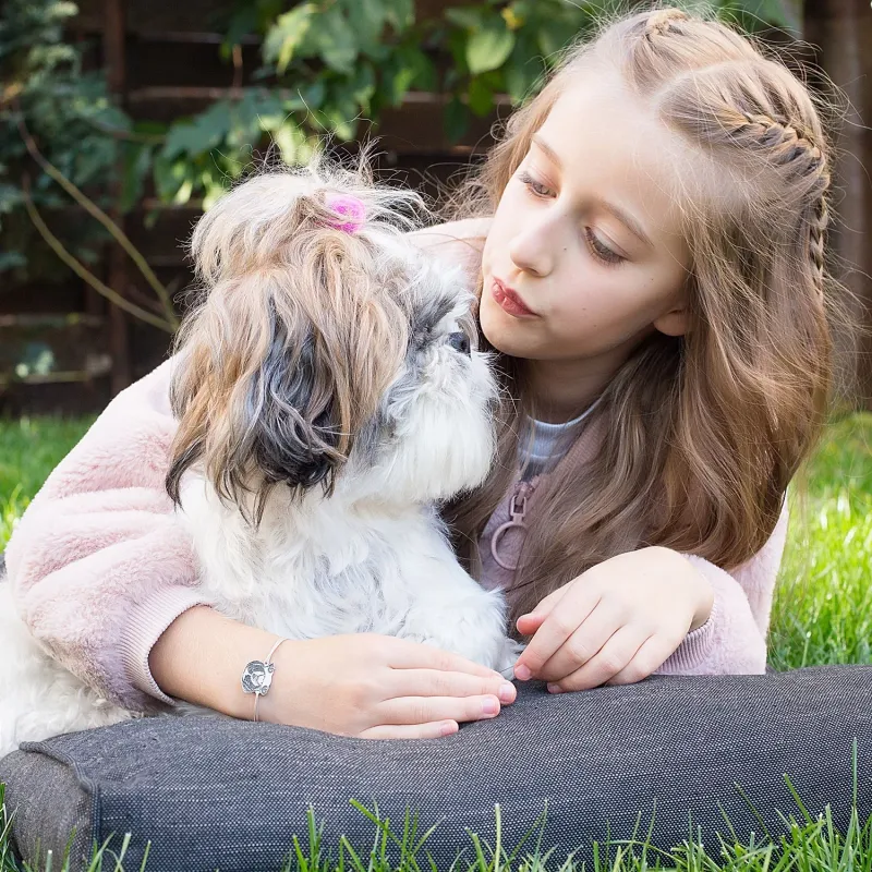 Bratara personalizata - Caine rasa Shih Tzu - Argint 925 - snur reglabil diverse culori picture - 12