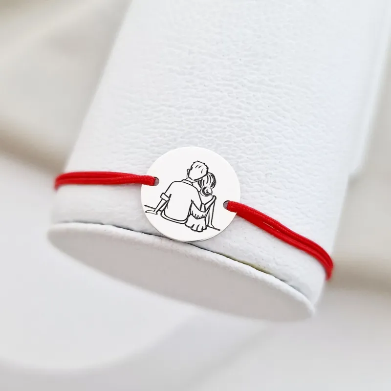 Bratara personalizata - cuplu - 2 prieteni - frate si sora - Argint 925, snur reglabil picture - 2