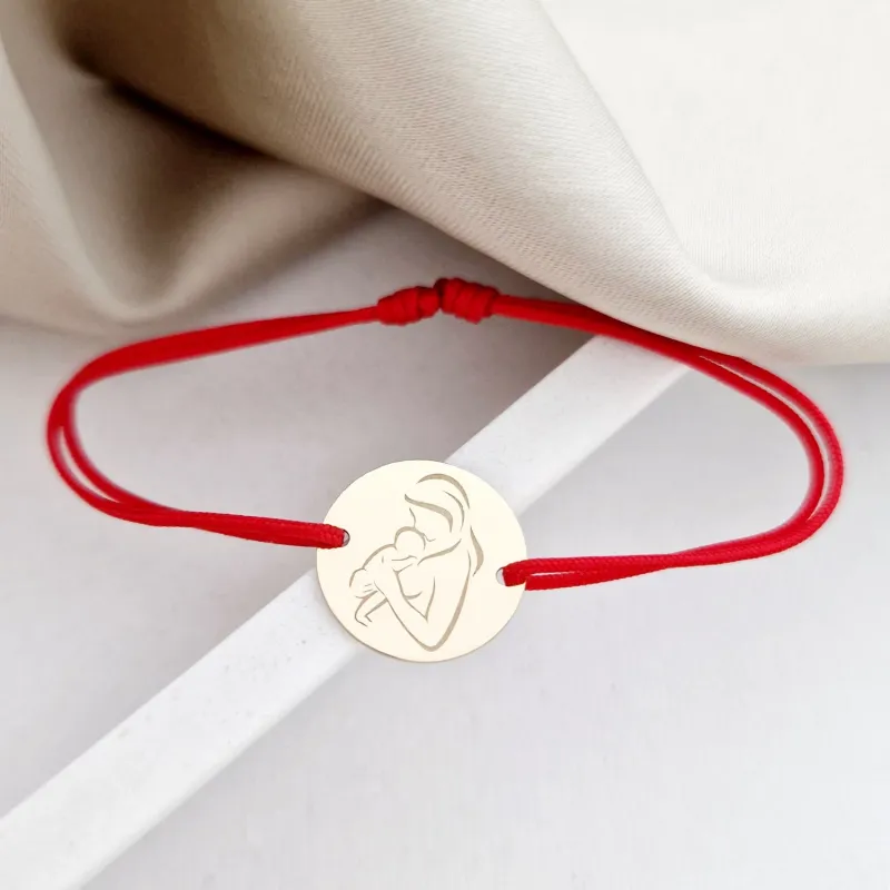 Bratara personalizata - Proaspata Mamica - Aur Galben 14K - snur reglabil picture - 3