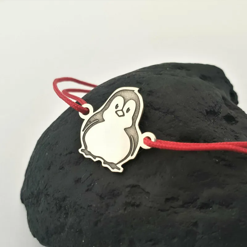 Bratara Pinguin - Argint 925 - snur reglabil picture - 6