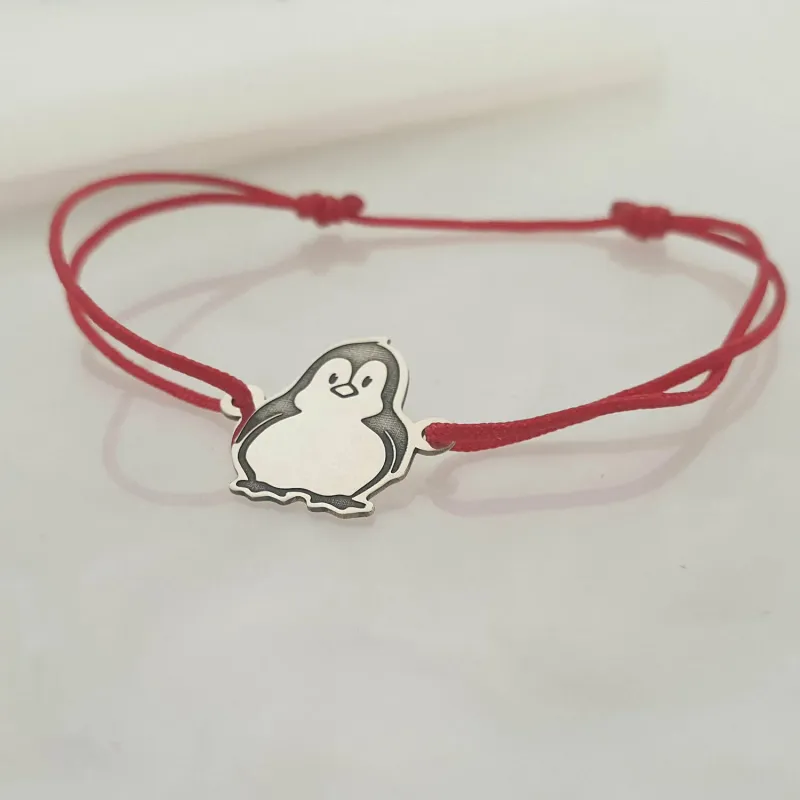 Bratara Pinguin - Argint 925 - snur reglabil picture - 3