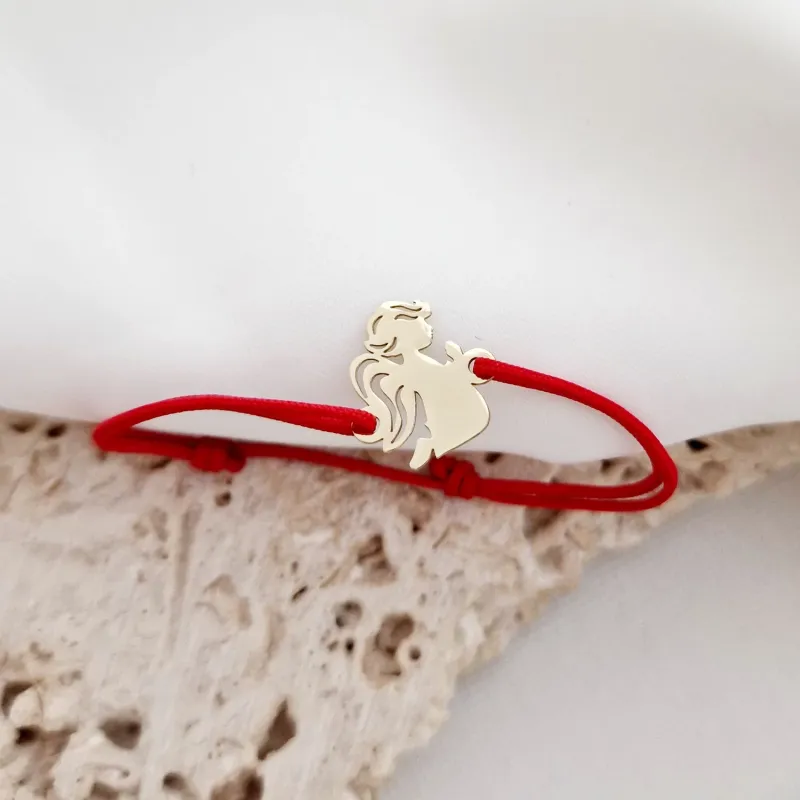 Bratara protectoare - Inger, ingerasul meu - Aur Galben 14K - Snur reglabil, diverse culori picture - 3