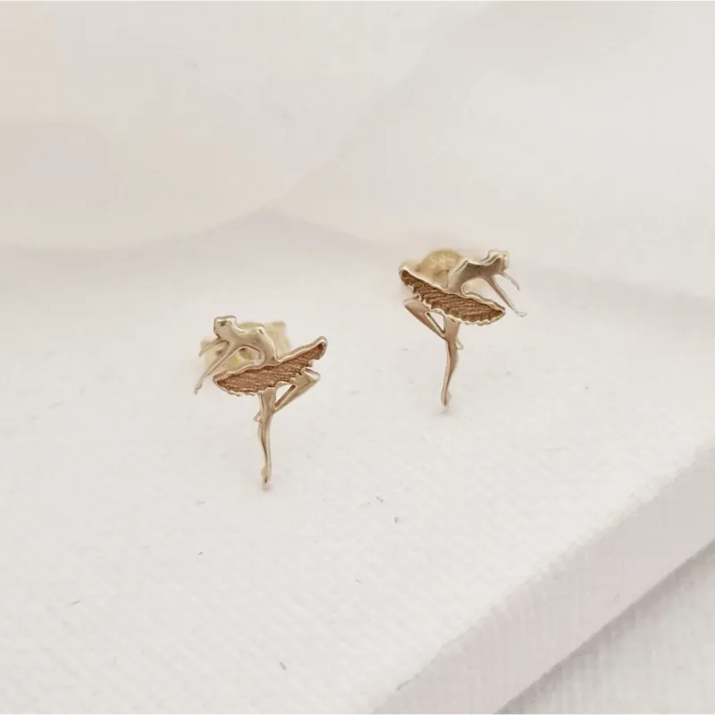 Cercei Balerina - Aur Galben 14K - Inchizatoare surub picture - 2