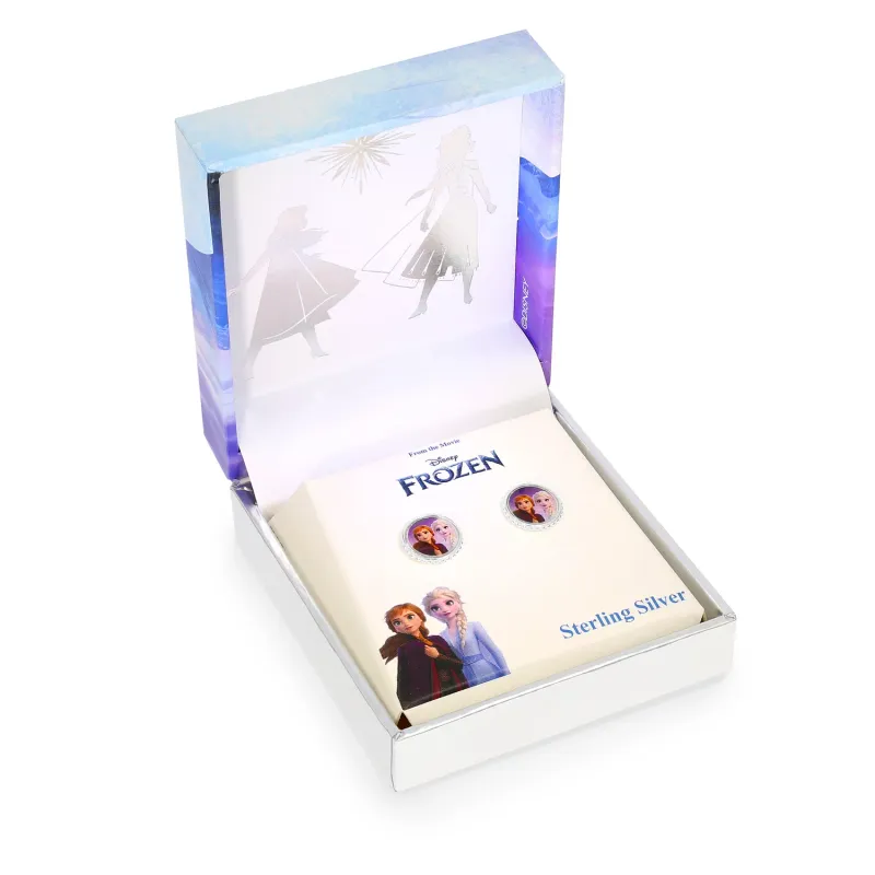 Cercei Disney cu poza color Frozen Anna si Elsa - Argint 925 si Cristale picture - 3