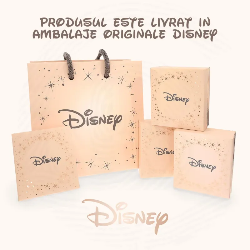 Cercei Disney Minnie Mouse - Otel Medical Inoxidabil Rose si Cristale Rosii picture - 8