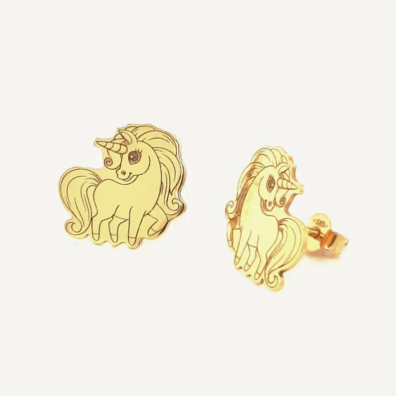 Cercei Unicorn - Aur Galben 14k - surub picture - 2