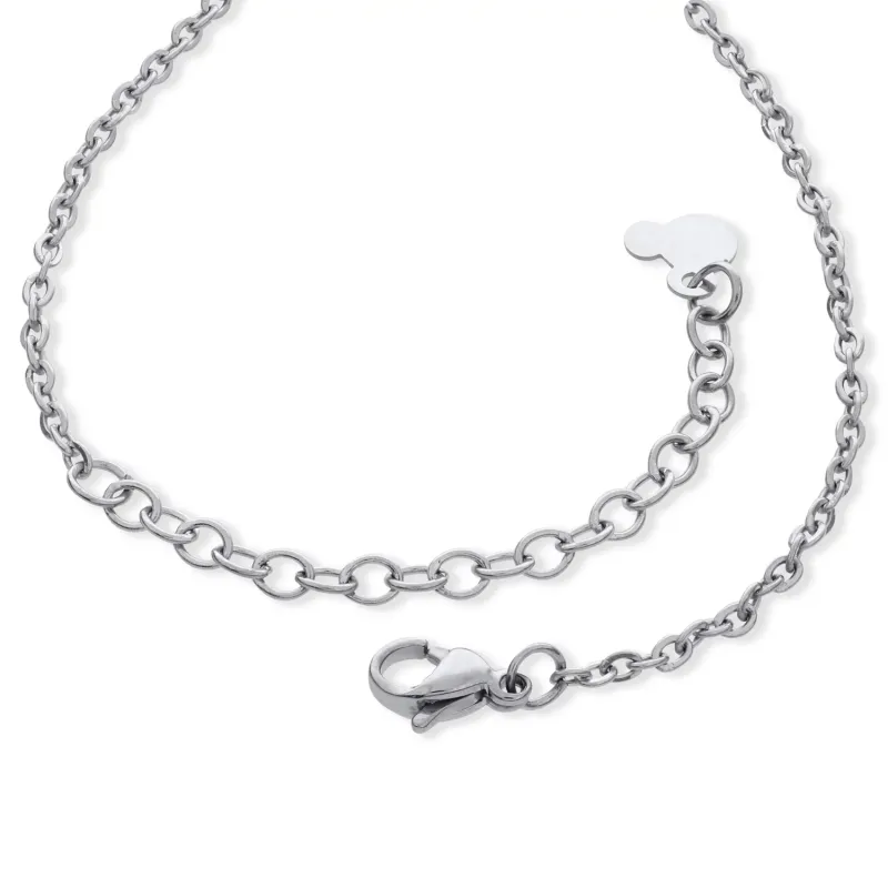 Colier Disney Minnie Mouse fundita cu cristale - Otel Medical Inoxidabil si Cristale Roz picture - 3