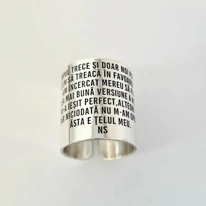 Inel NS - Model lat personalizat cu text - Argint 925 - Colectia Victoriana picture - 7