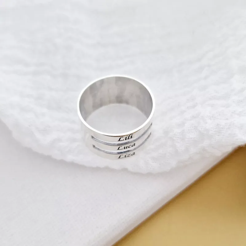 Inel personalizat 3 nume - Argint 925 picture - 3