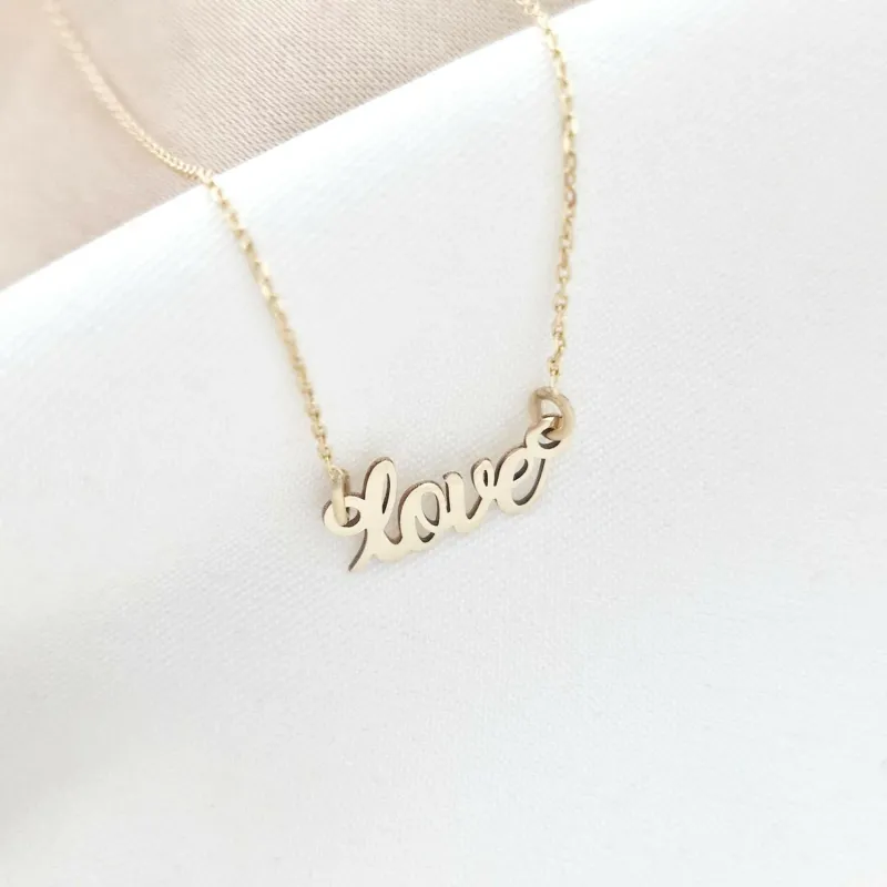 Lantisor cu pandantiv love - Aur Galben 14K picture - 3