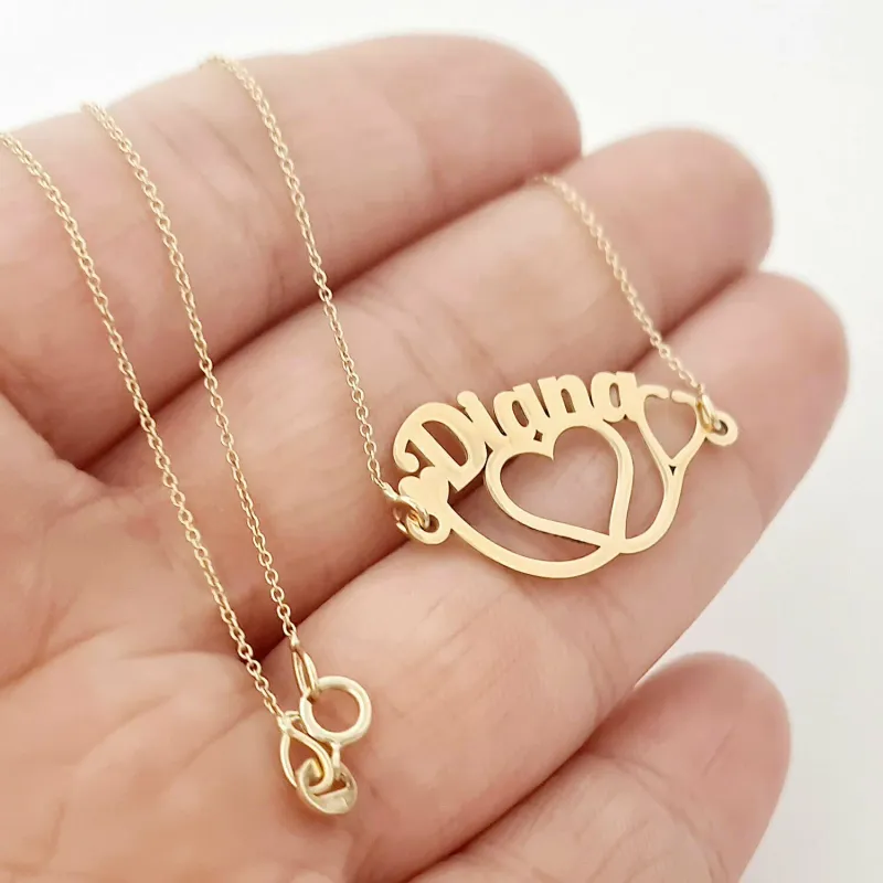 Lantisor cu pandantiv personalizat - Stetoscop si nume decupate - Aur Galben 14K picture - 7