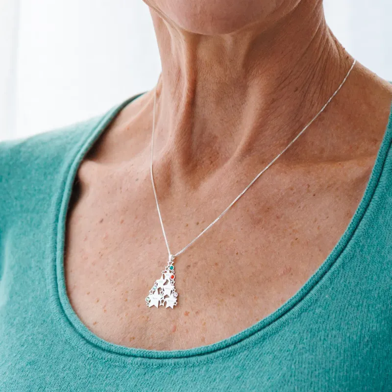 Lantisor festiv - Bradut Stelar - Pandantiv cu stele personalizate cu nume si cristale Swarovski - Argint 925 picture - 2