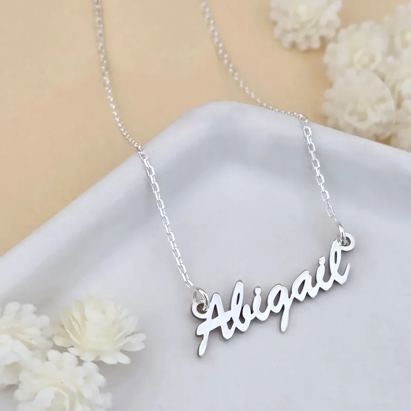 Lantisor Nume - font cursiv si feminin - Argint 925 picture - 2