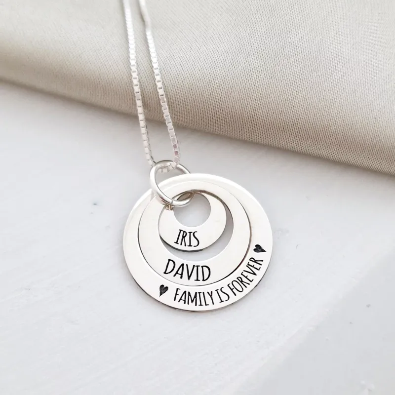Lantisor personalizat - 3 discuri gravate - Argint 925 picture - 3