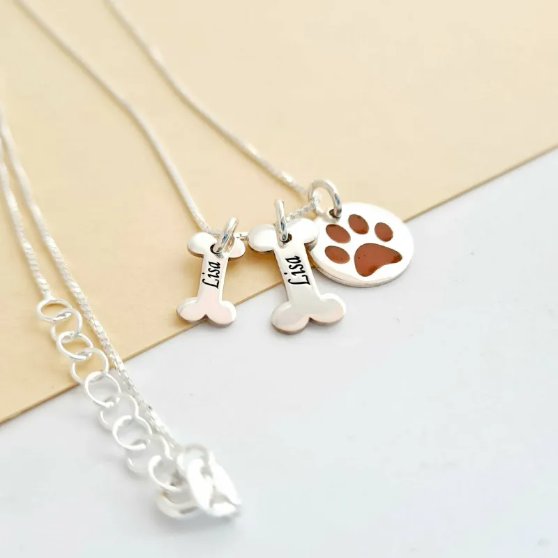 Lantisor personalizat - Oase si Labuta decorata cu email - Argint 925 picture - 2