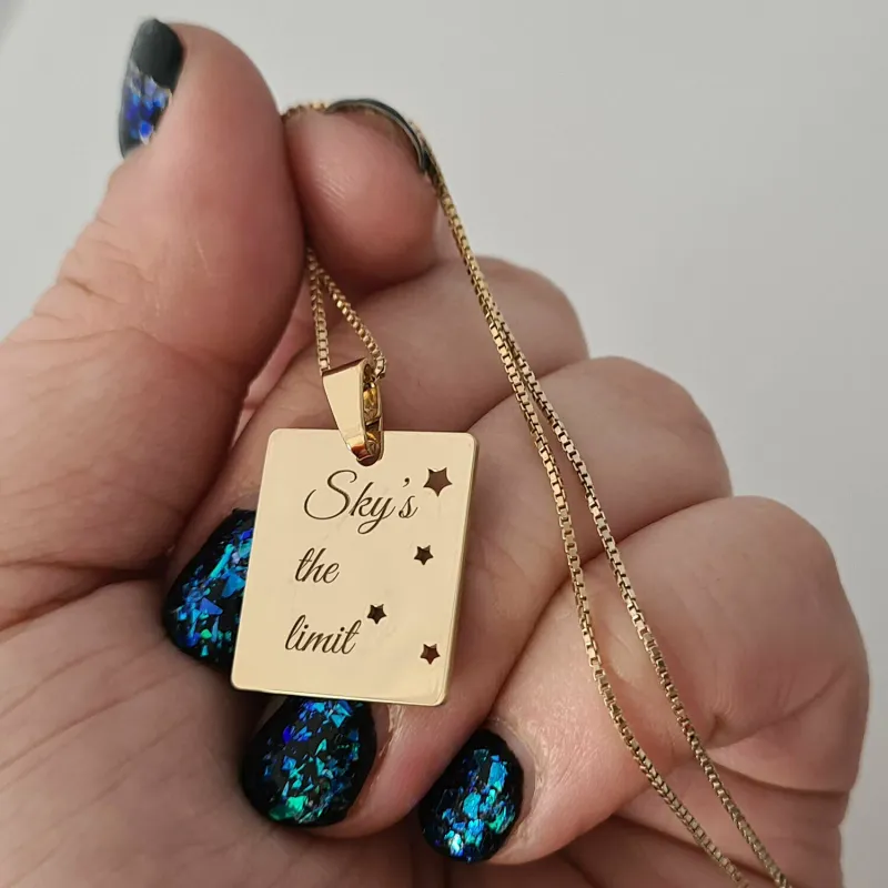 Lantisor personalizat - The sky is the limit - Argint 925 placat cu Aur Galben 18K picture - 2