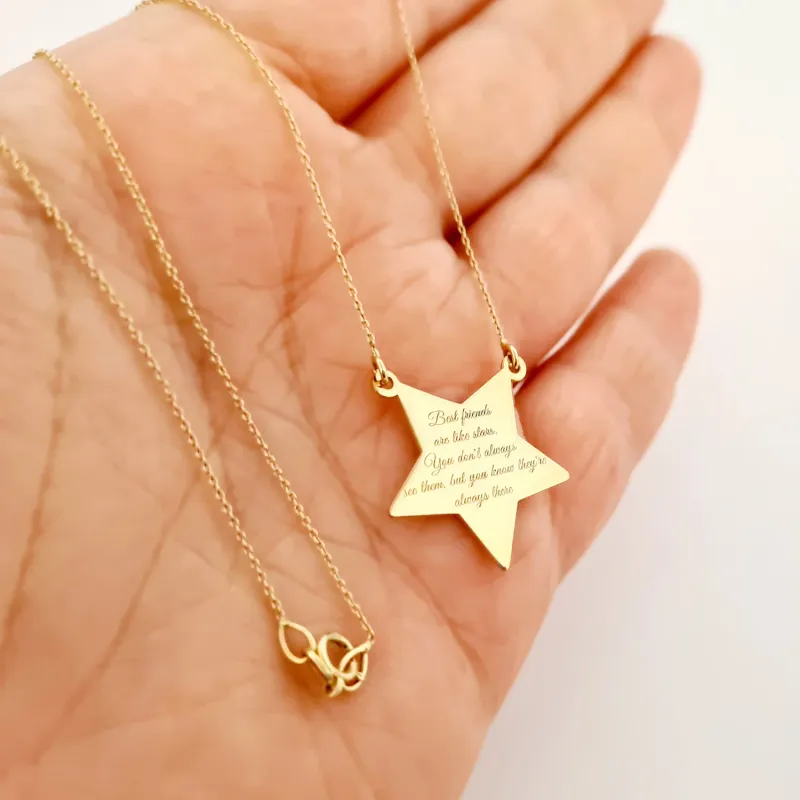 Lantisor personalizat - Stea - Aur Galben 14K picture - 2