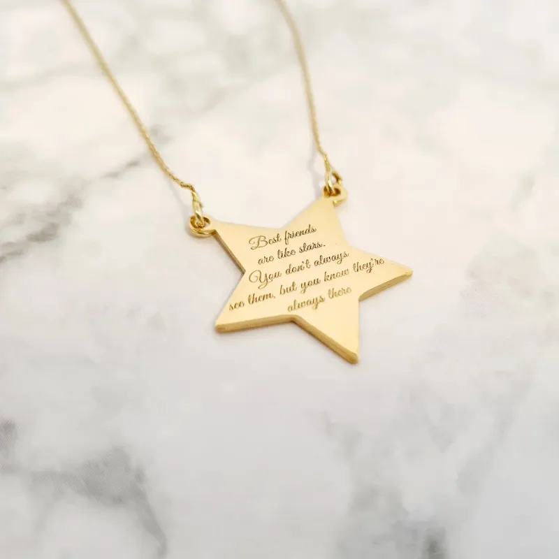Lantisor personalizat - Stea - Aur Galben 14K picture - 5