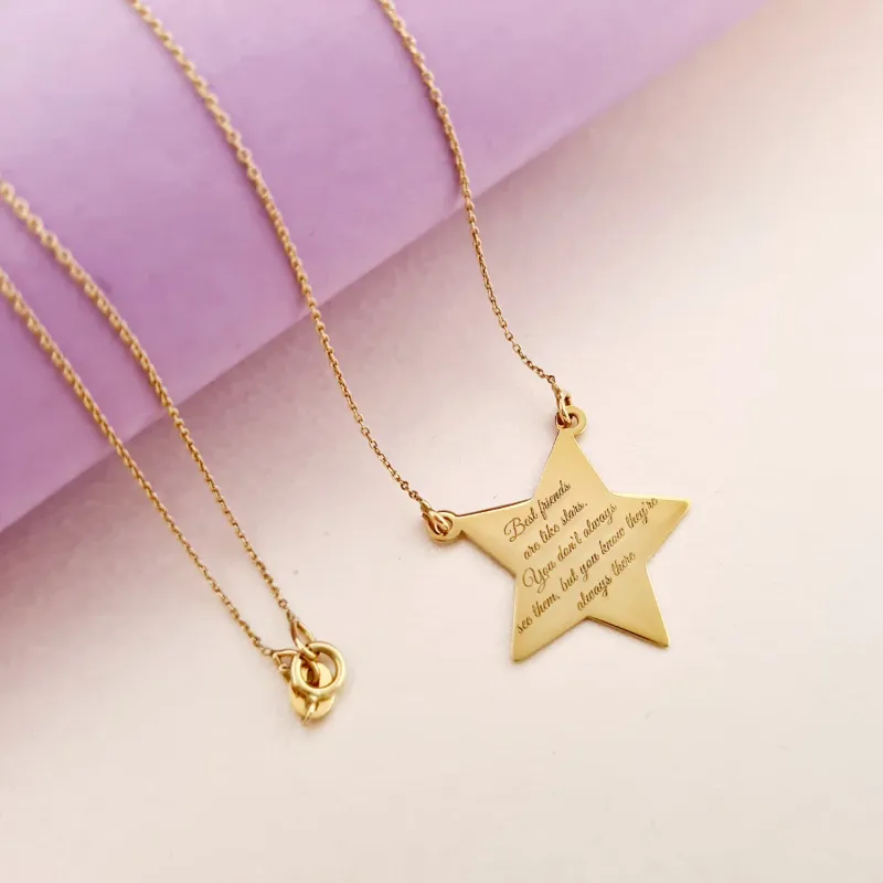Lantisor personalizat - Stea - Aur Galben 14K picture - 6