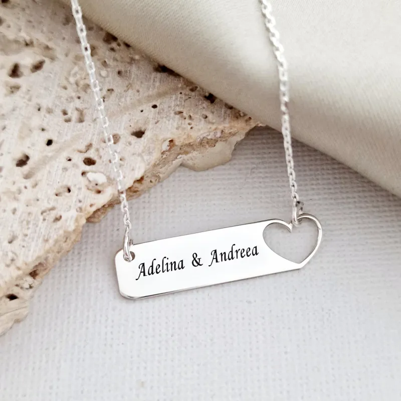 Lantisor personalizat - Te iubesc din toata inima - Argint 925 picture - 3