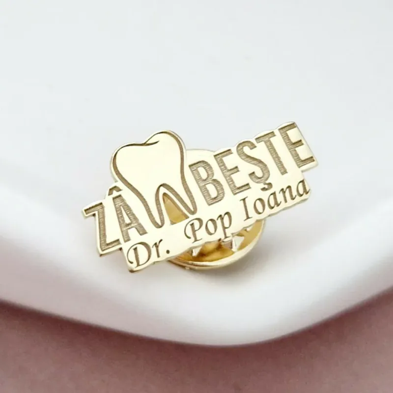 Pin Zambeste - persoalizat cu nume –  Argint 925 placat cu Aur Galben 18K picture - 3
