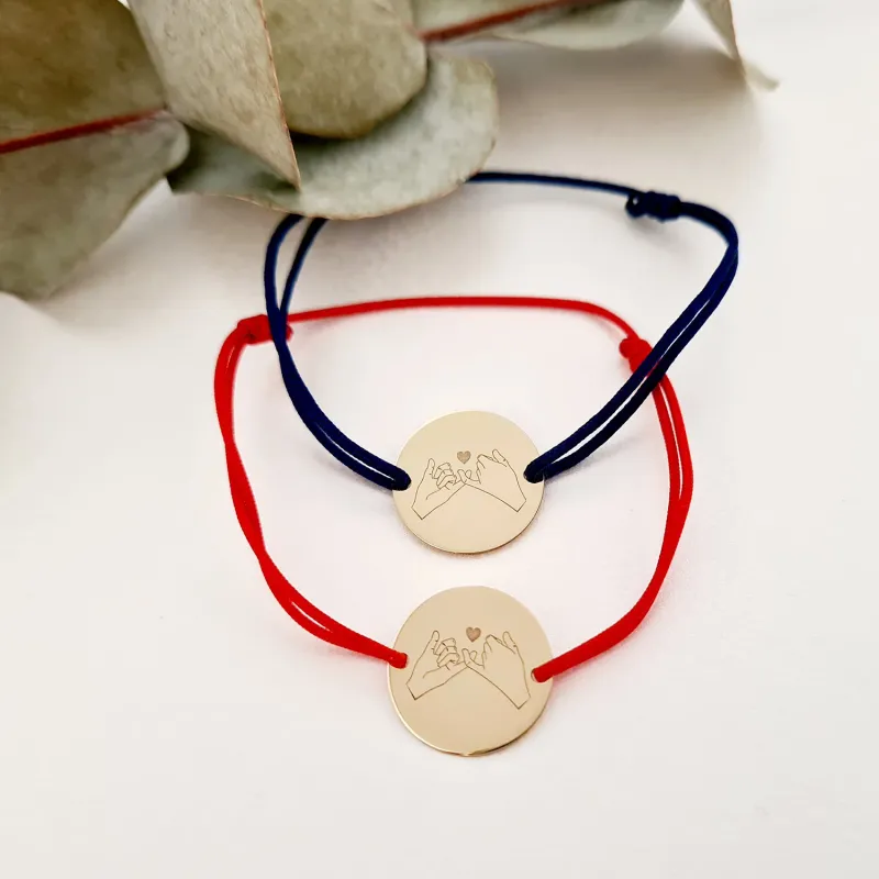 Set 2 bratari - Pinky Promise - Aur Galben 14 K  - snur reglabil picture - 7